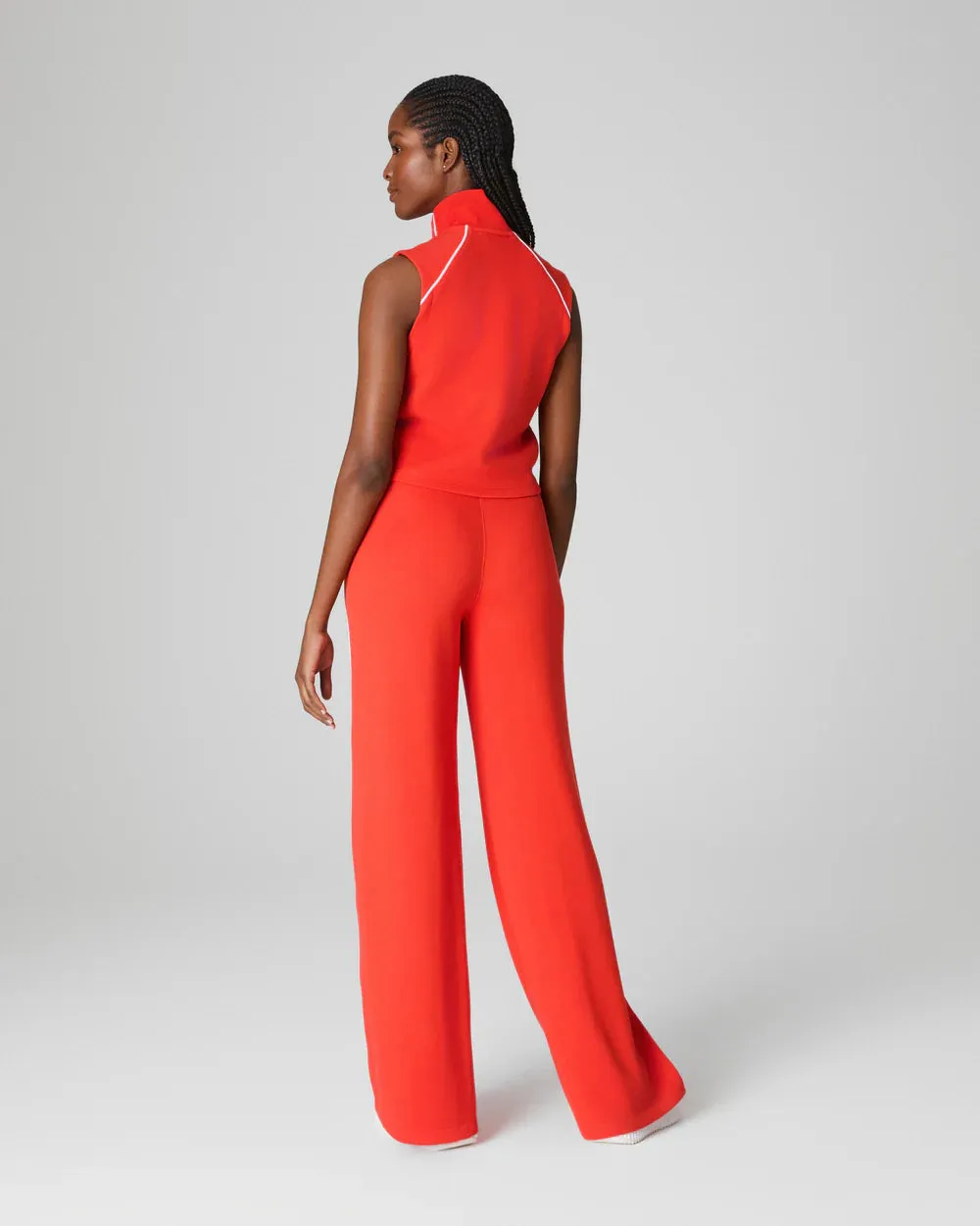 AirEssentials Pique Sleeveless Mockneck Jumpsuit