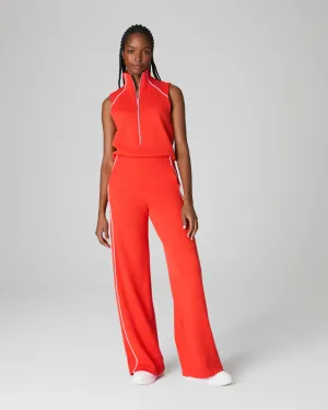 AirEssentials Pique Sleeveless Mockneck Jumpsuit