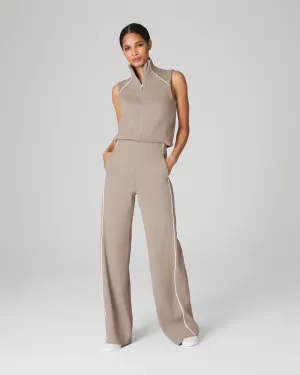 AirEssentials Pique Sleeveless Mockneck Jumpsuit