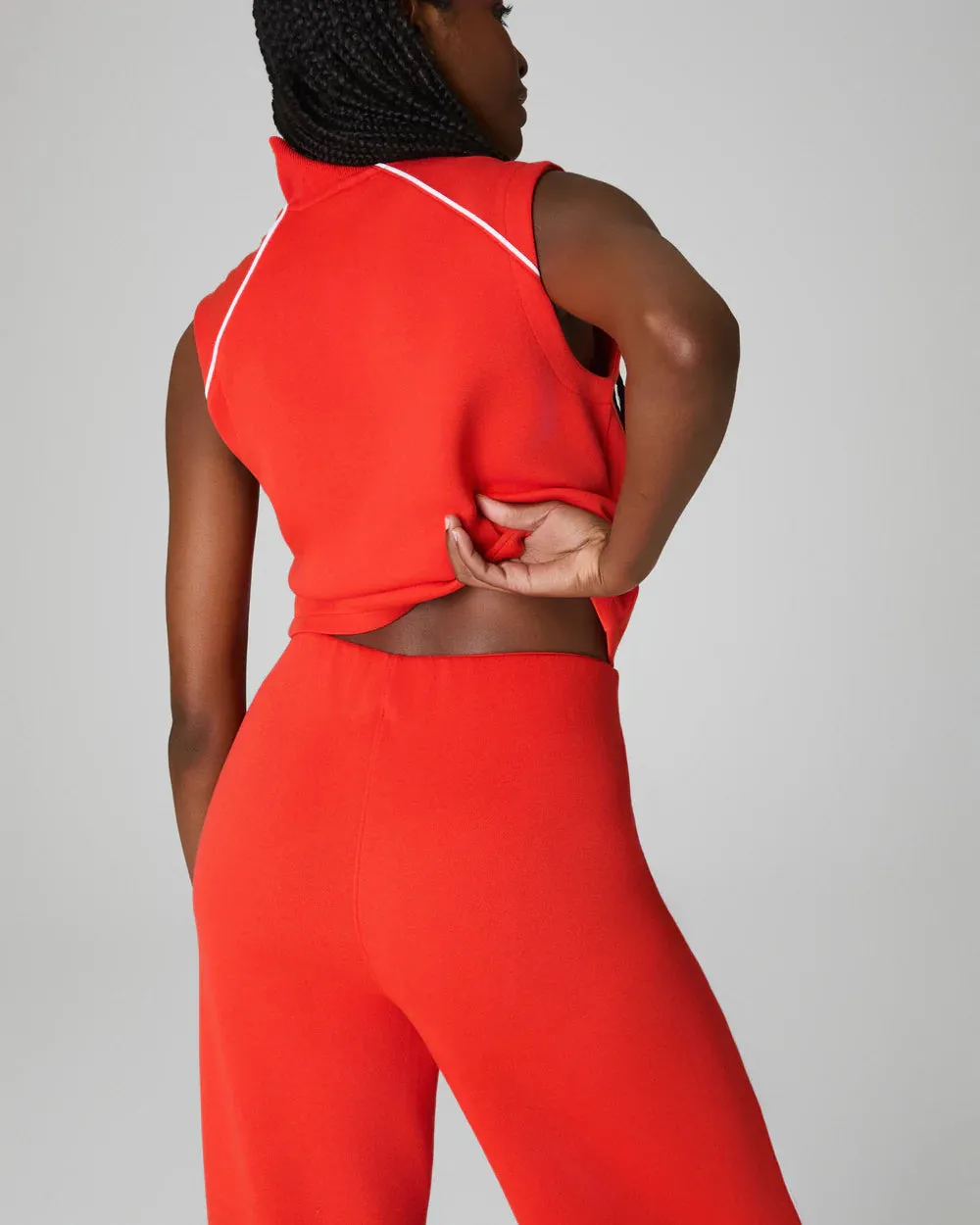 AirEssentials Pique Sleeveless Mockneck Jumpsuit