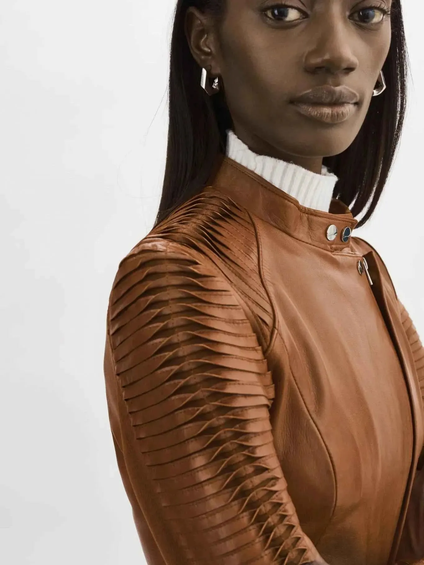 Azra Striped Jacket- Luggage