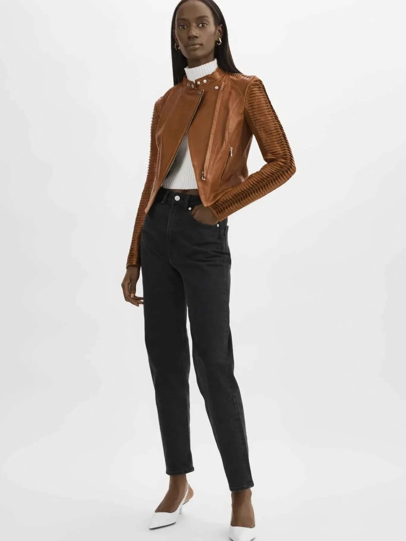 Azra Striped Jacket- Luggage