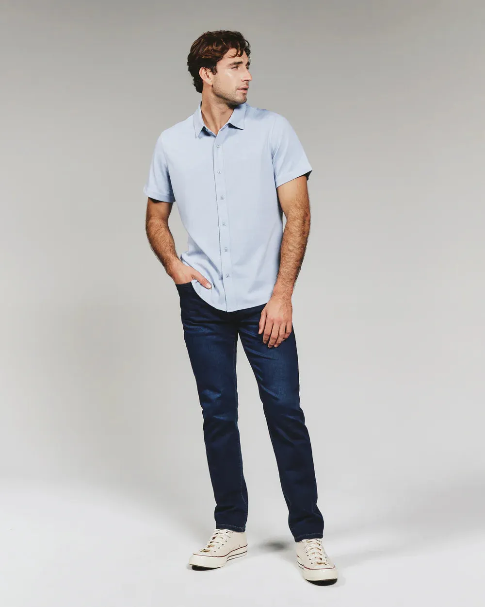 Camino Short Sleeve Shirt - Dusty Blue