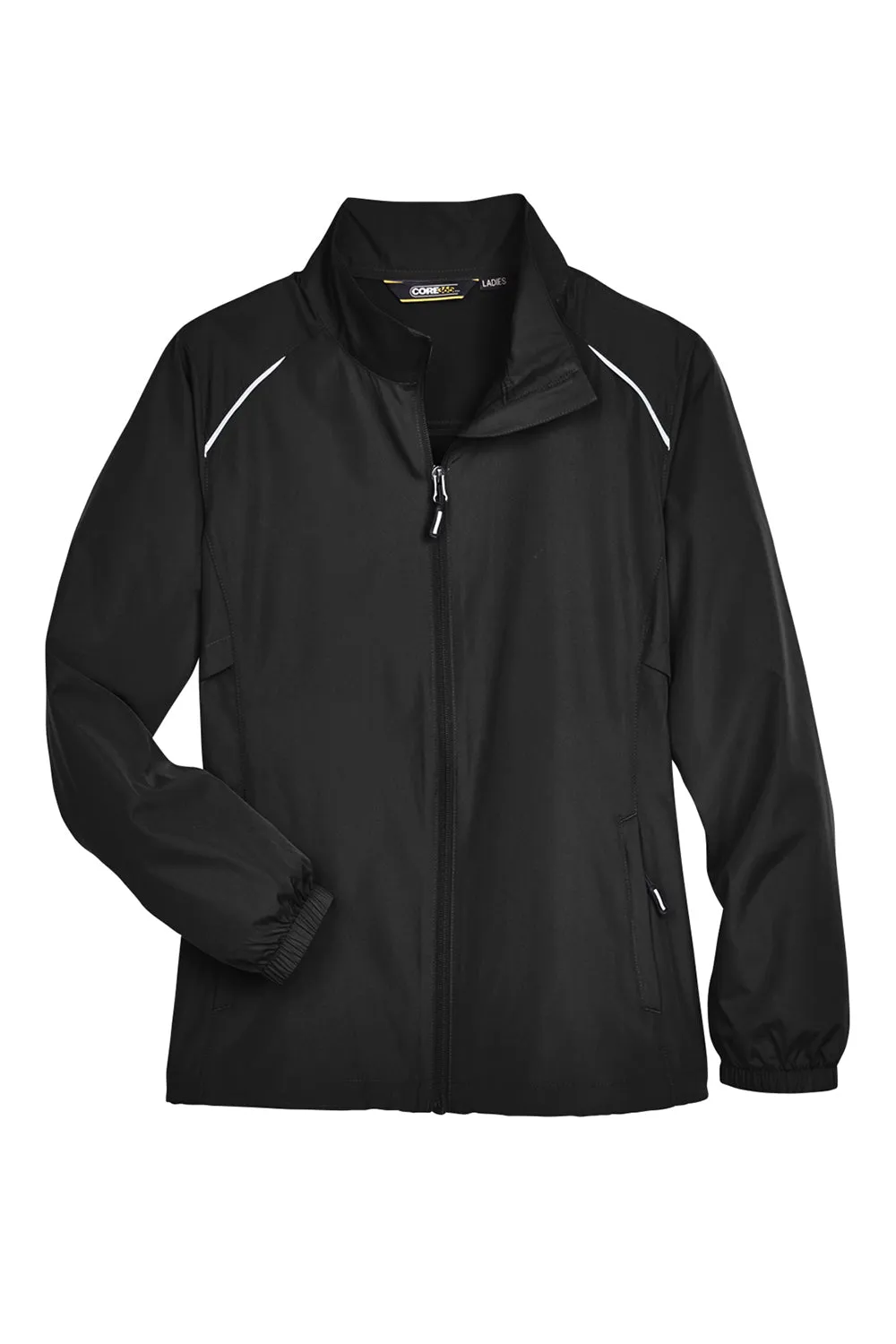 Core 365 Womens Motivate Water Resistant Full Zip Jacket - Black