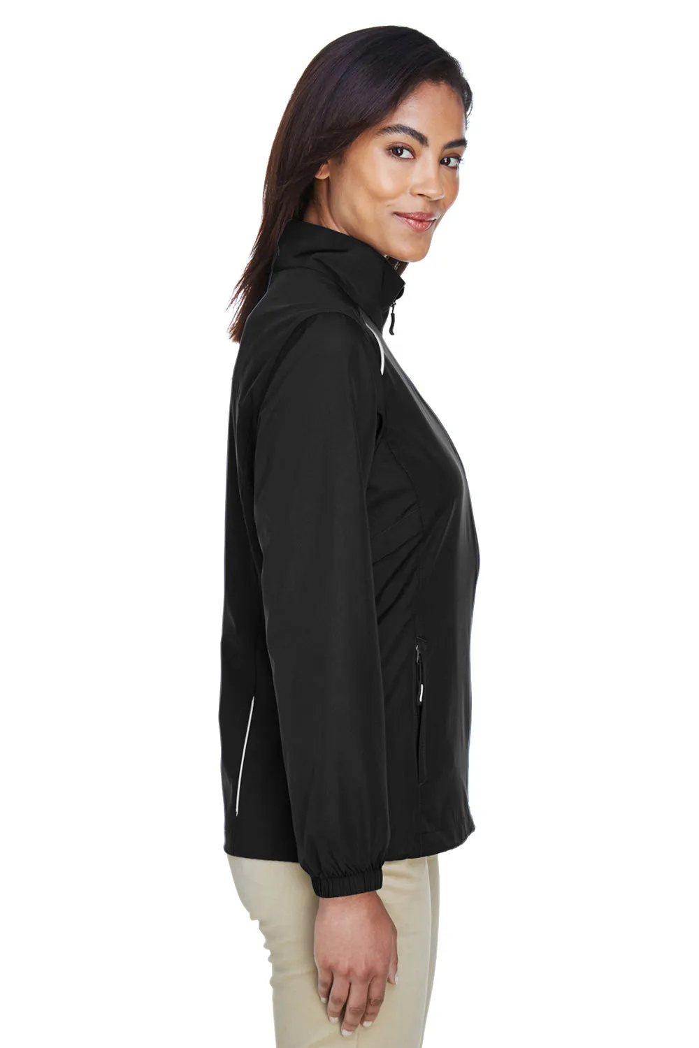Core 365 Womens Motivate Water Resistant Full Zip Jacket - Black