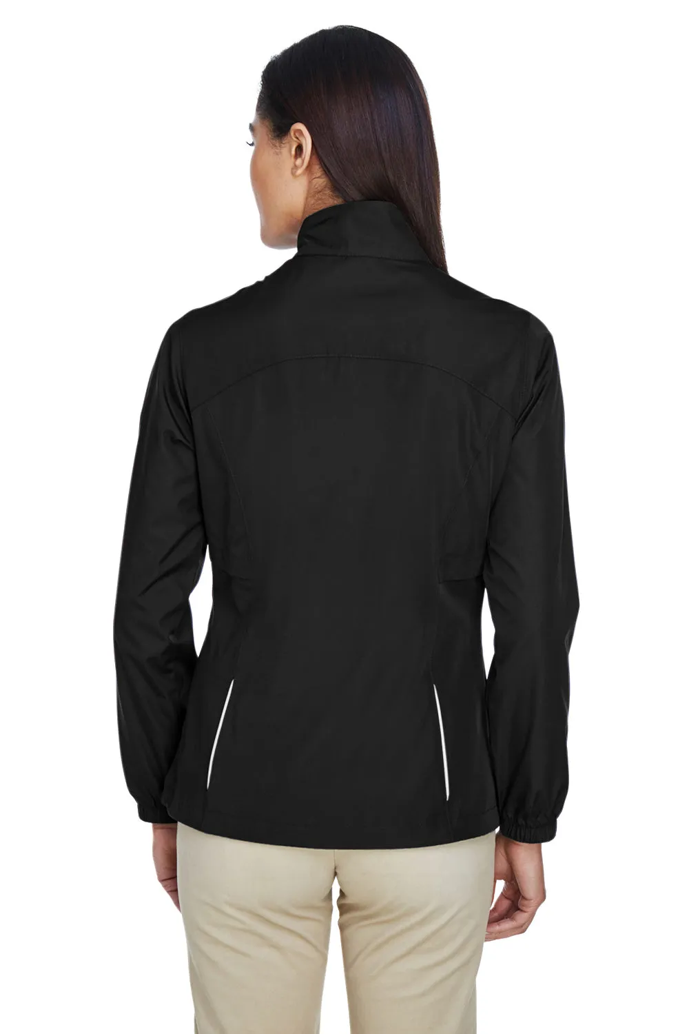 Core 365 Womens Motivate Water Resistant Full Zip Jacket - Black