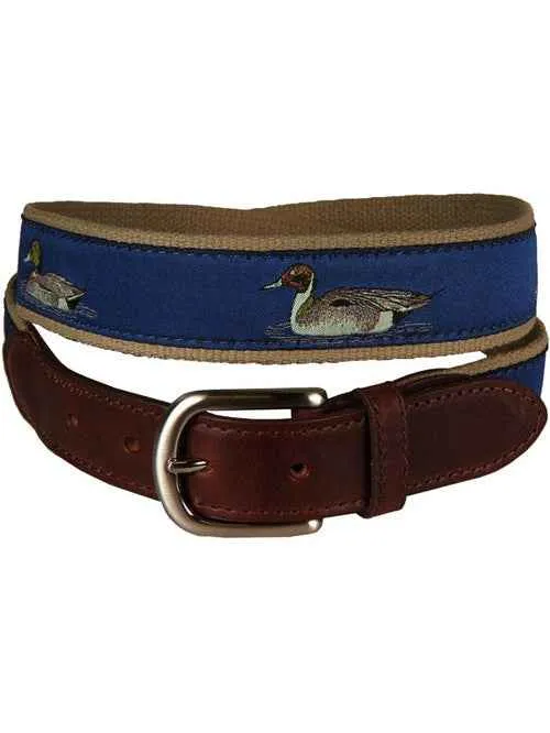 Ducks Leather Tab Belt
