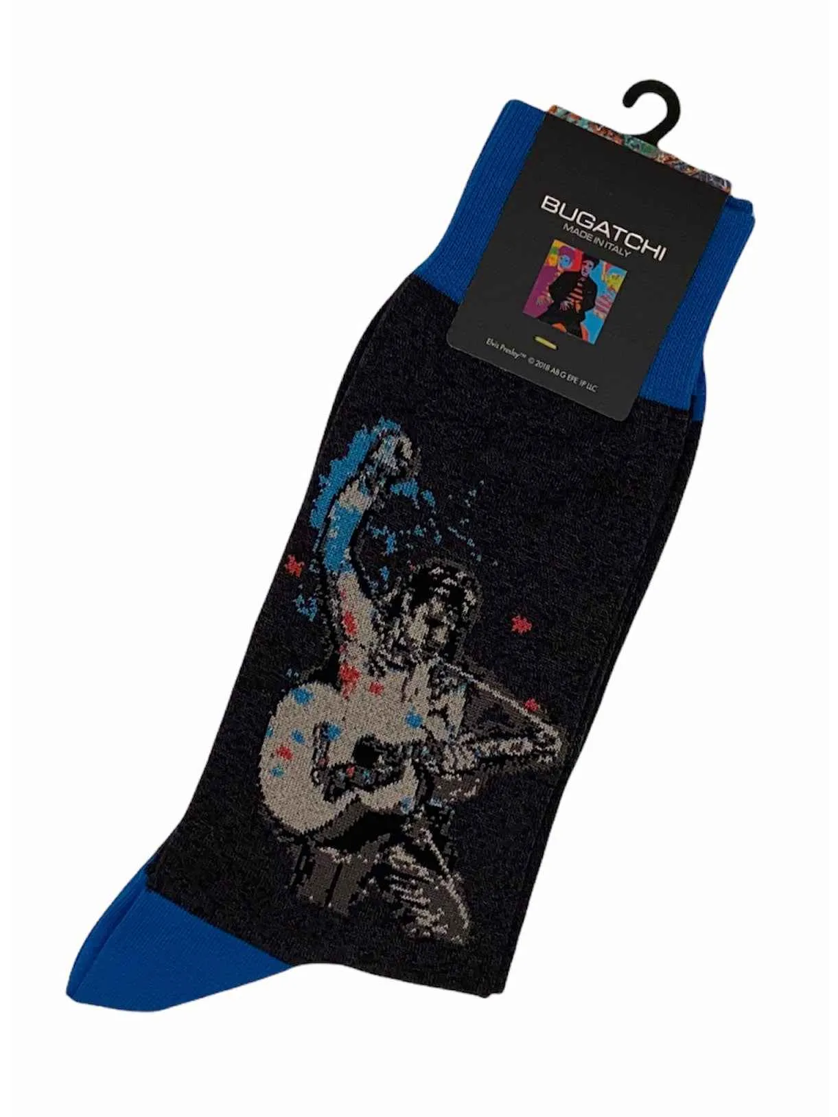 Elvis Guitar Rock Socks- Dark Grey