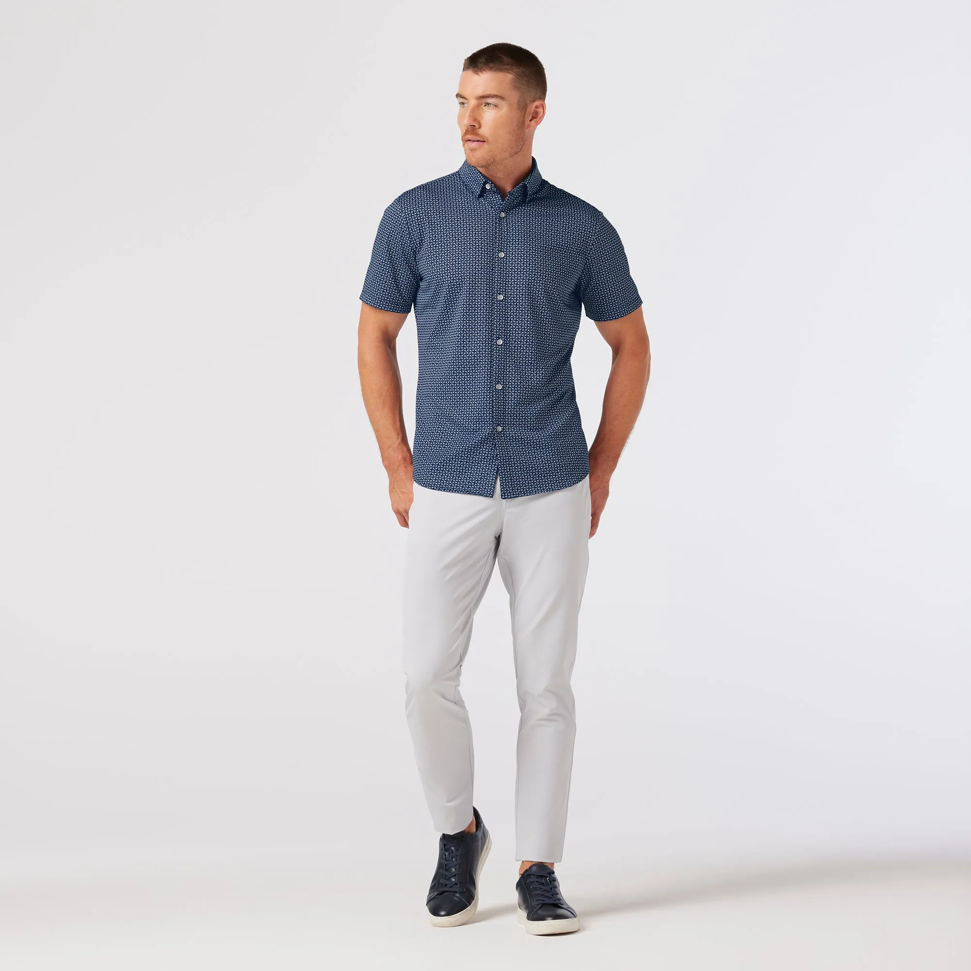 Haylard Dress Shirt - Navy Tonal Texture