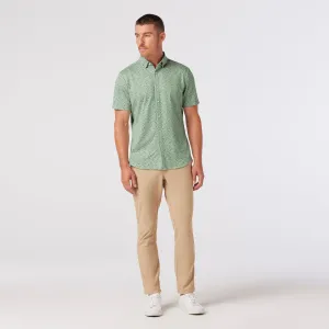 Haylard Dress Shirt - pale green floral fauna