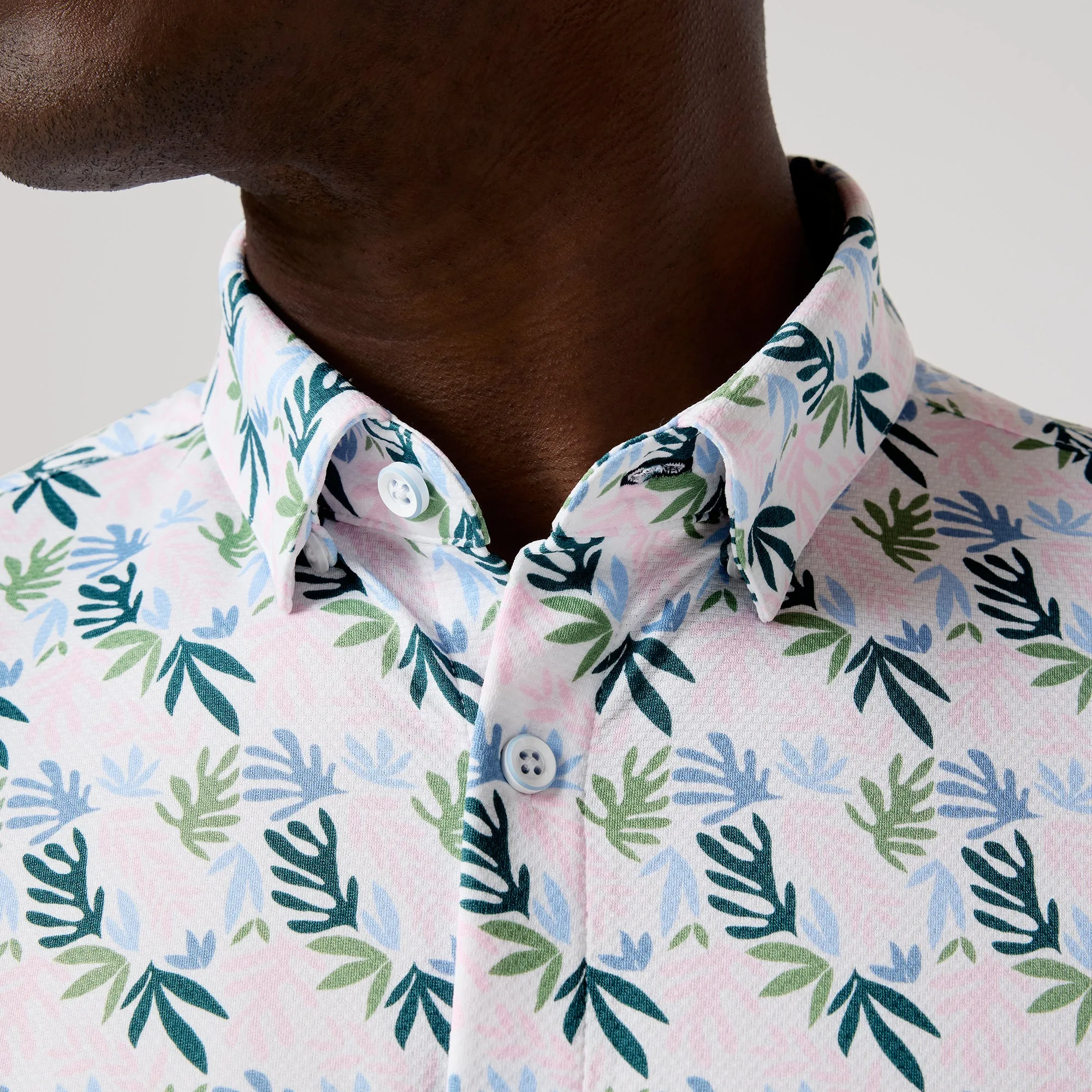 Haylard Dress Shirt - White Floral Collage