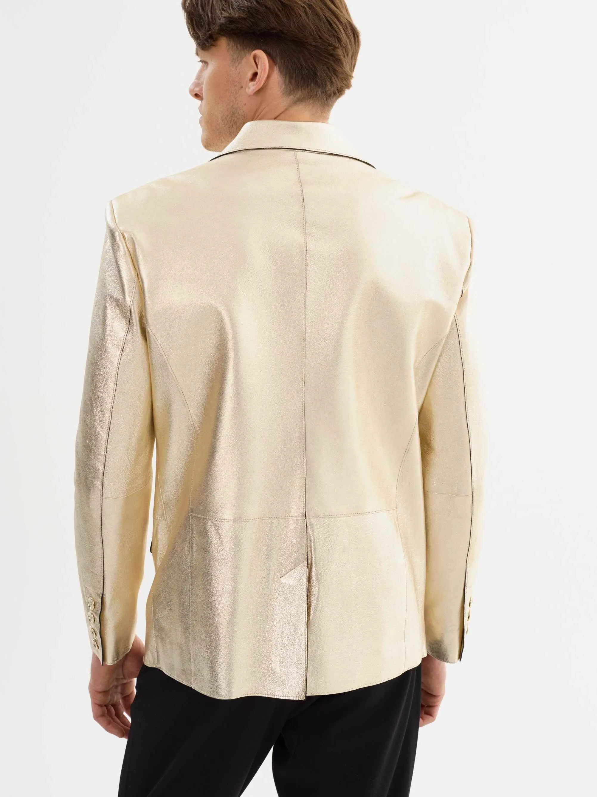 Joshua Gold Leather Jacket