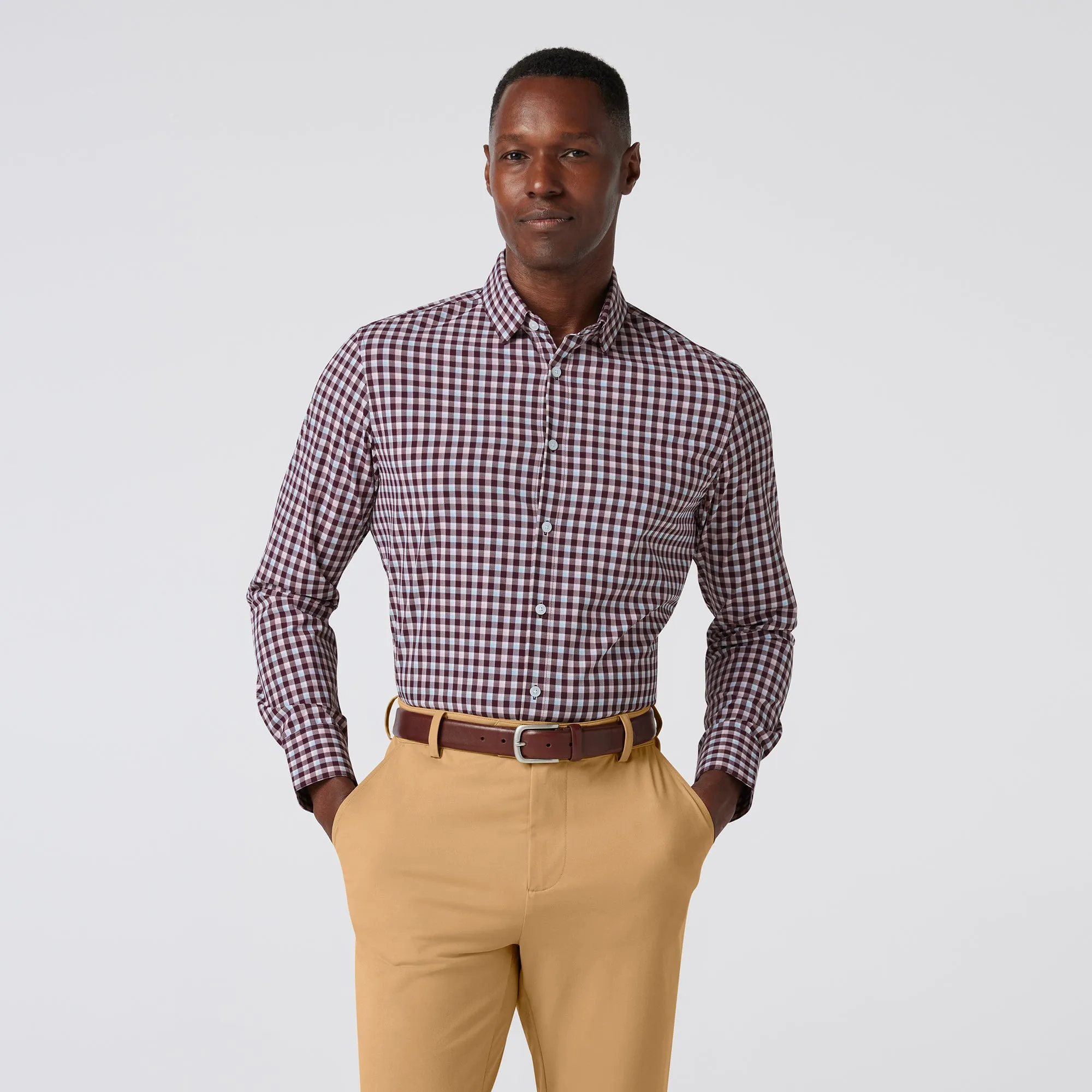 Leeward Dress Shirt - Wine Todos Plaid
