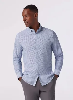 Leeward No Tuck Dress Shirt - Coastal Fjord Diamond Mosaic