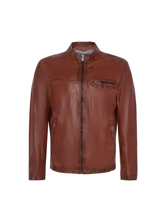 Lino Lambskin Leather Jacket- Metaxa