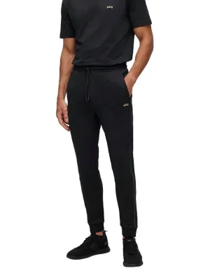 Men's Hadiko 2 Us Black Gold Cotton Joggers Track Pants