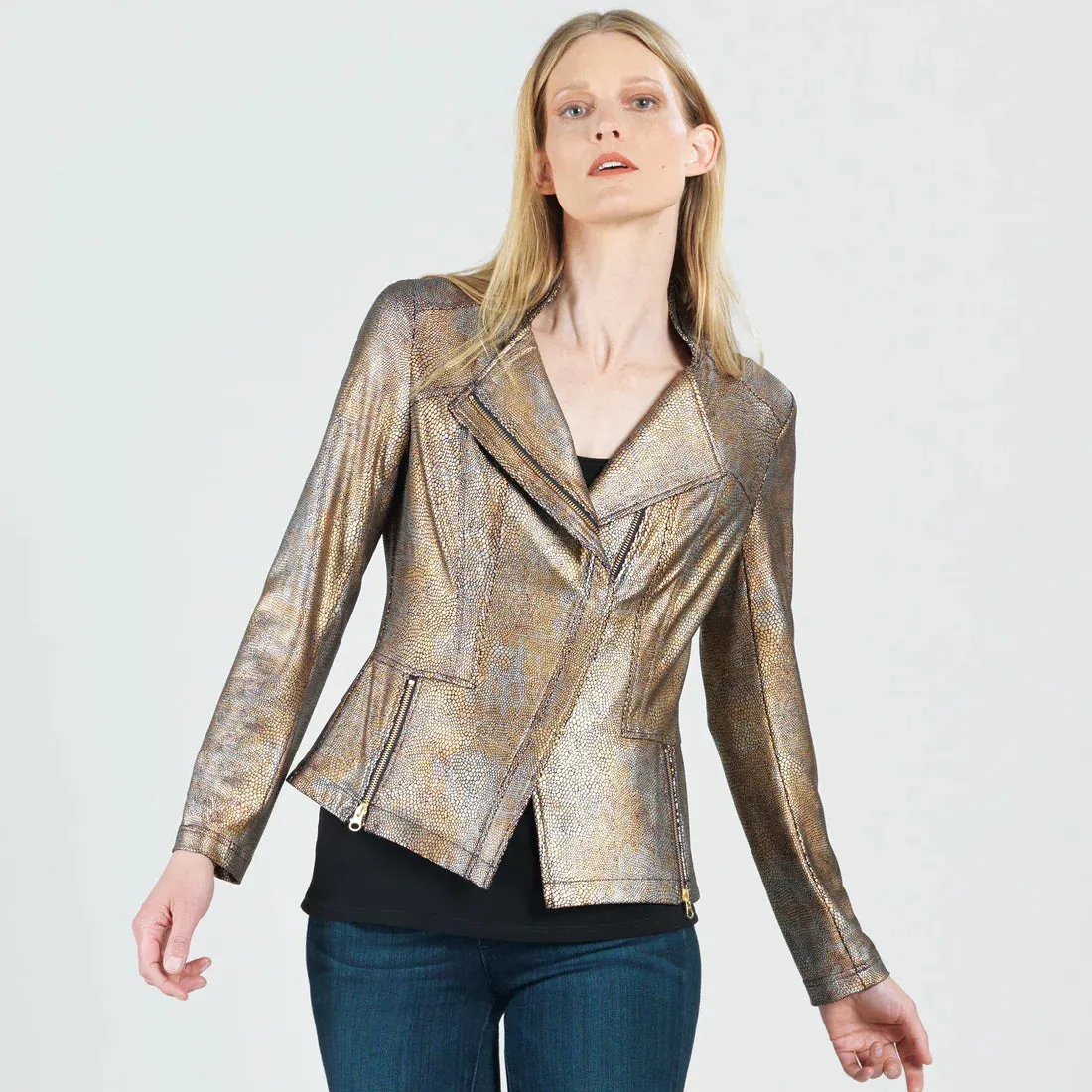 Metallic Liquid Leather™ Textured Signature Jacket - Copper