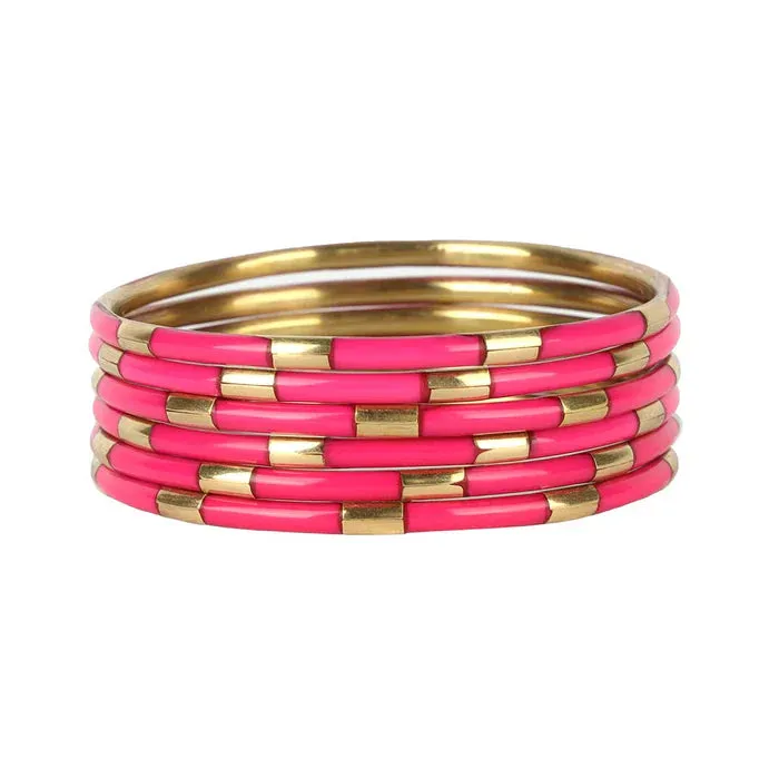 Pink Veda Bangles - Set of 6