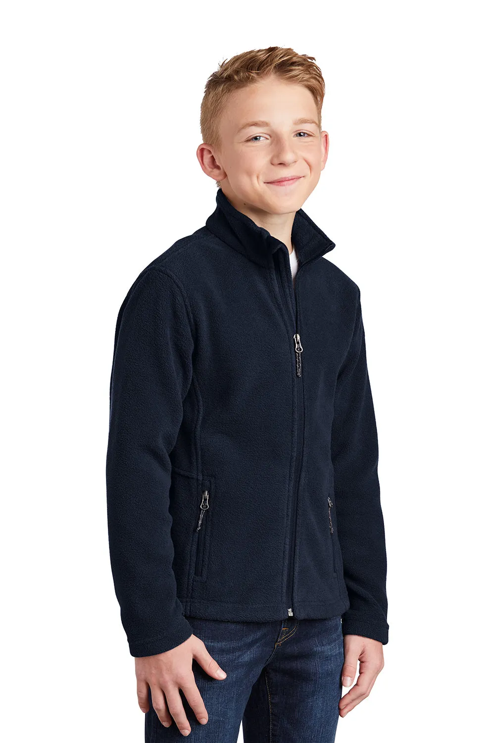 Port Authority Youth Full Zip Fleece Jacket - True Navy Blue