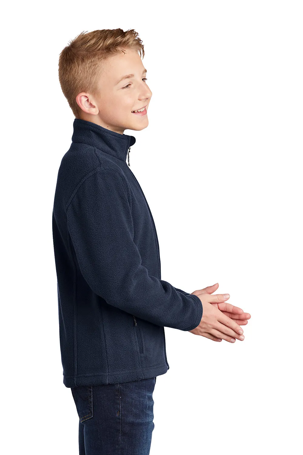 Port Authority Youth Full Zip Fleece Jacket - True Navy Blue