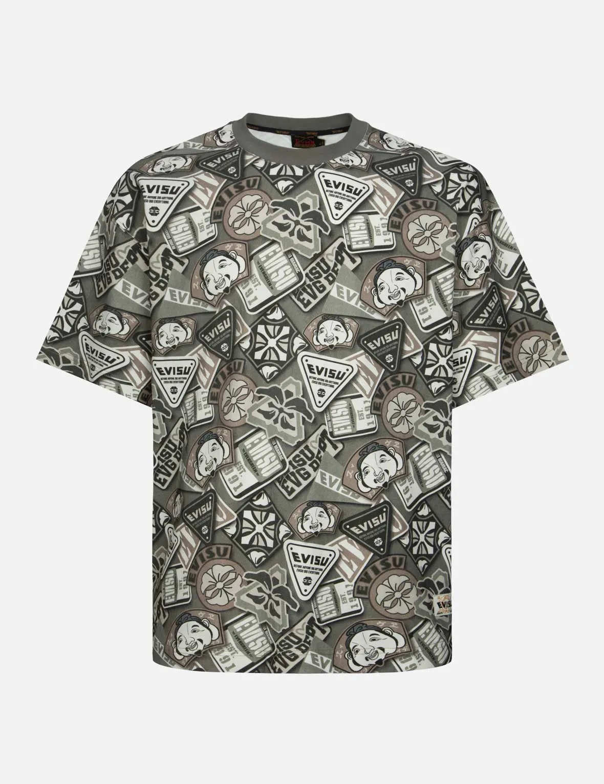 SPRING/ SUMMER COLLECTION 2025 Allover Bagde Print Loose Fit T-shirt