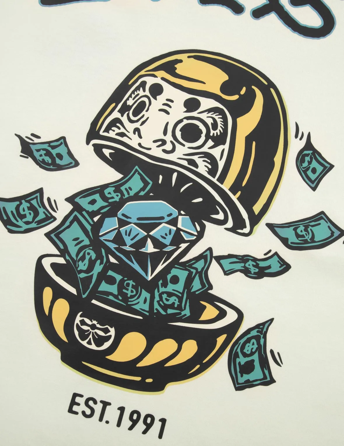 SPRING/ SUMMER COLLECTION 2025 Diamond Daruma Print Loose Fit T-shirt