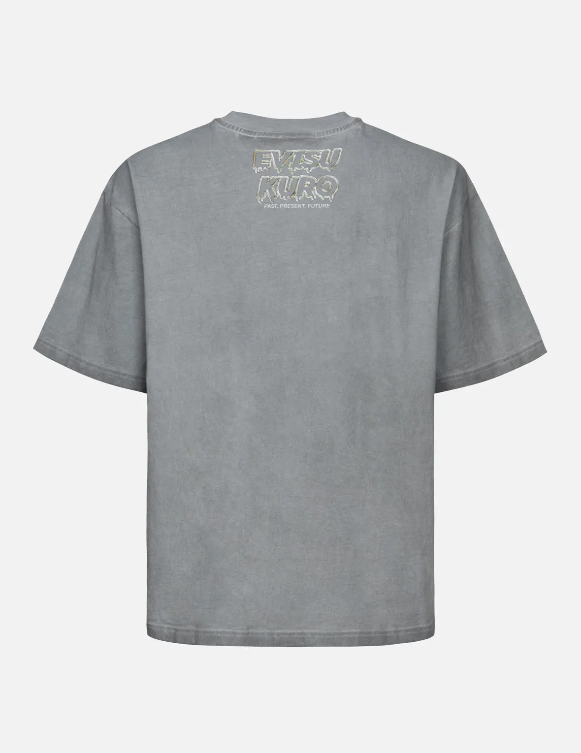 SPRING/ SUMMER COLLECTION 2025 Kamon and Melting Metallic Logo Print Loose Fit T-Shirt