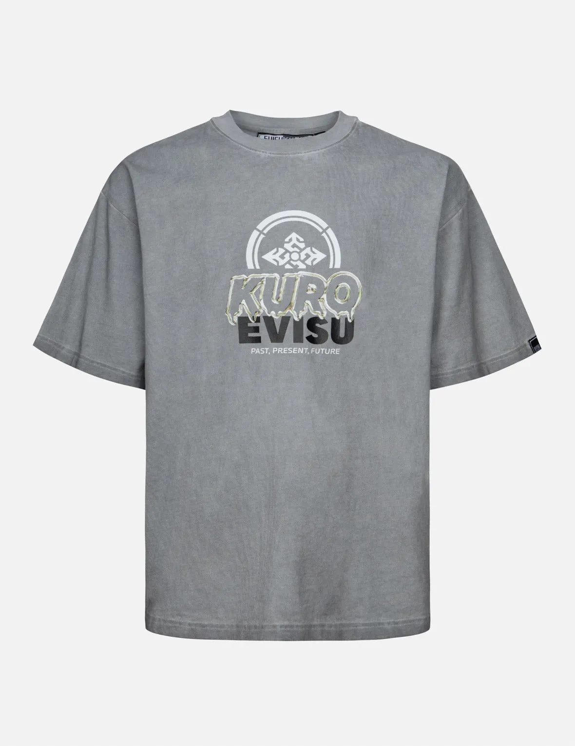 SPRING/ SUMMER COLLECTION 2025 Kamon and Melting Metallic Logo Print Loose Fit T-Shirt