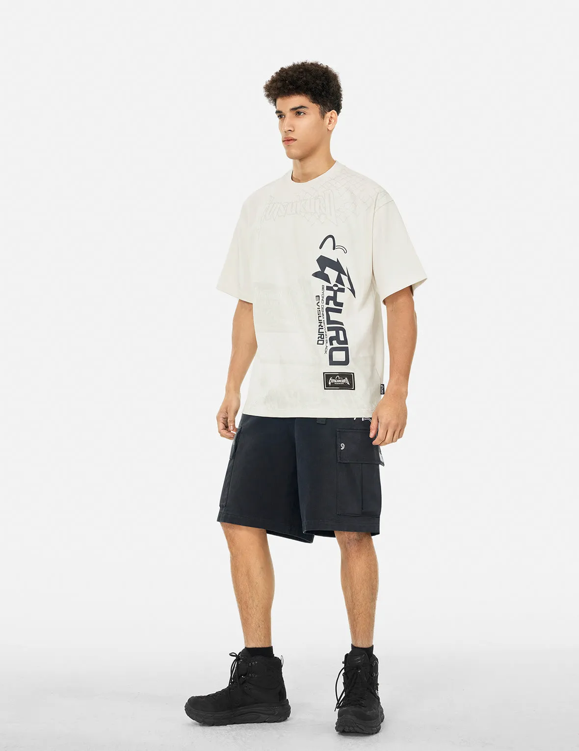 SPRING/ SUMMER COLLECTION 2025 Logo and Seagull print Oversized T-Shirt