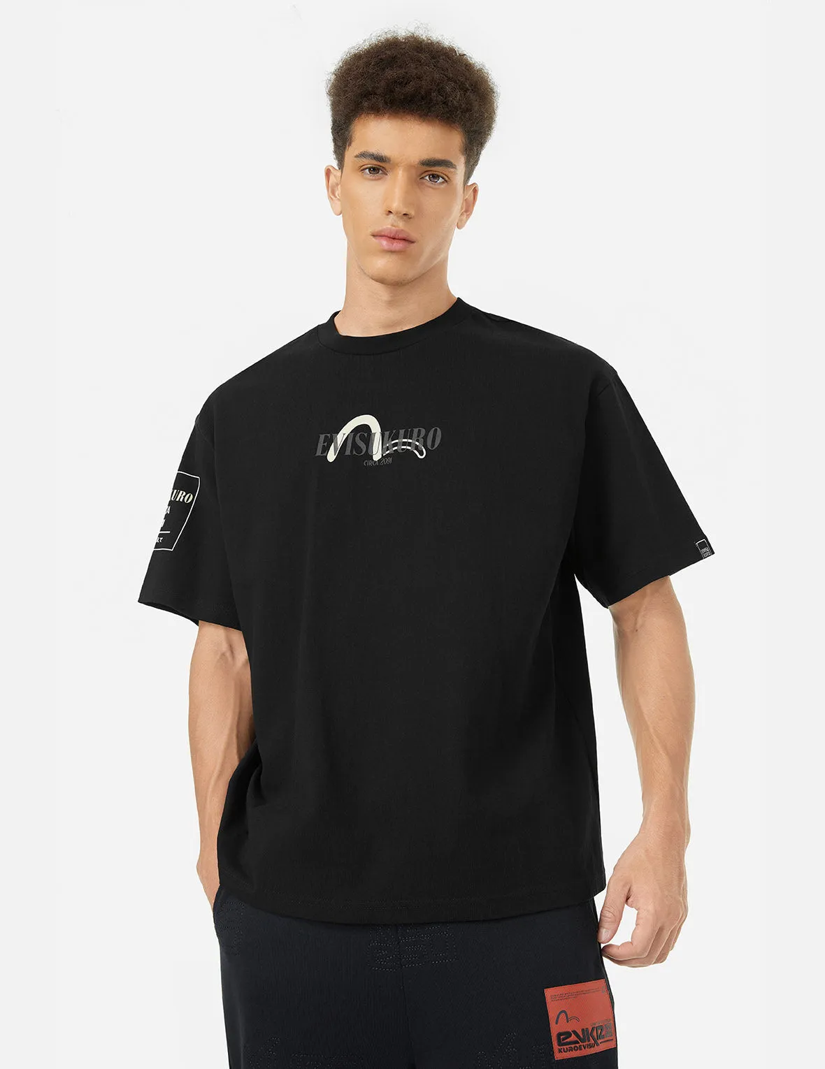 SPRING/ SUMMER COLLECTION 2025 Logo Embroidery and Kamon Print Loose Fit T-Shirt