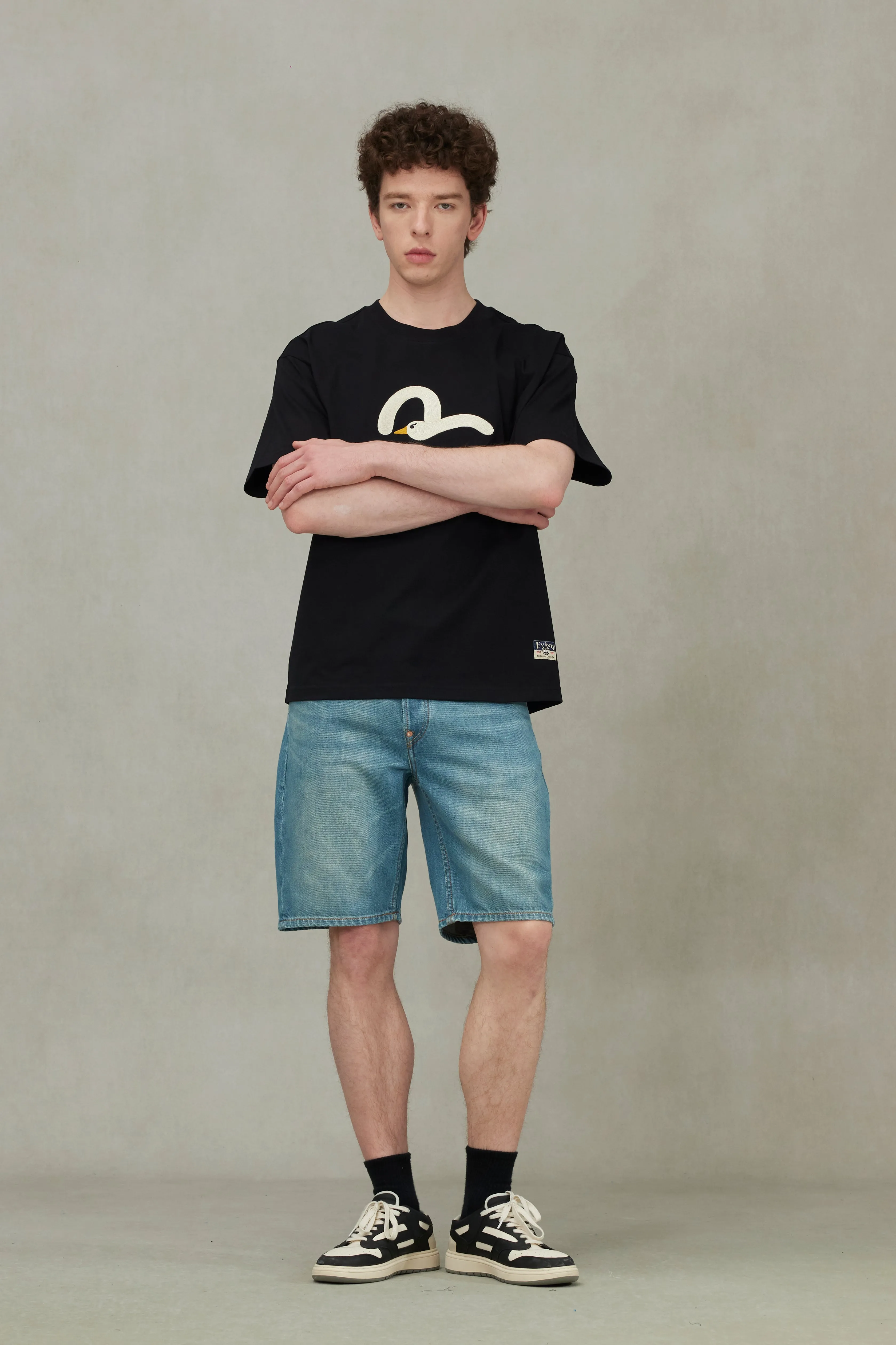 SPRING/ SUMMER COLLECTION 2025 Playful Seagull Embroidery Relax Fit T-Shirt