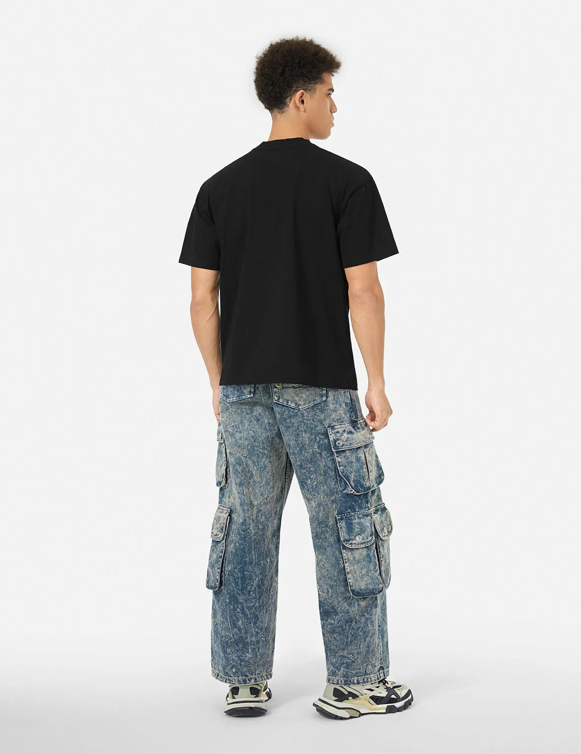 SPRING/ SUMMER COLLECTION 2025 Rhinstone Logo and Godhead Print Relax Fit T-Shirt