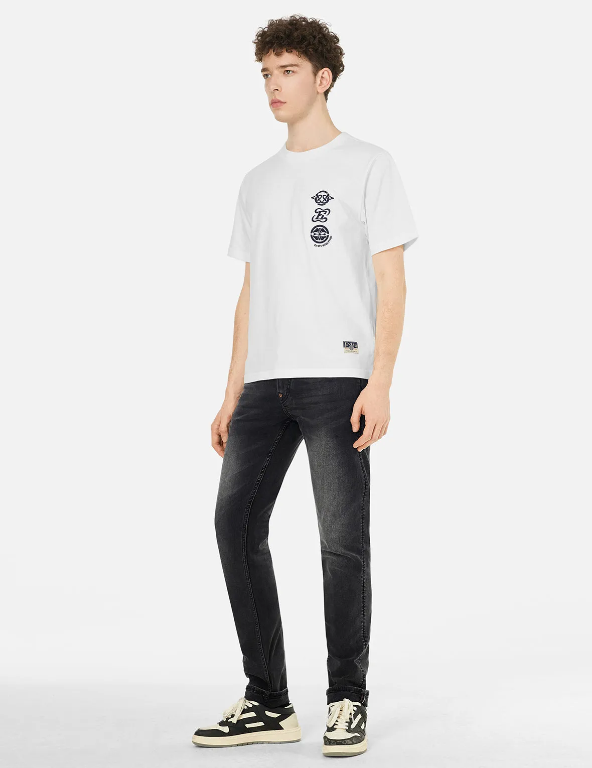 SPRING/ SUMMER COLLECTION 2025 Seagull Embroidery and Multi-logo Print Regular Fit T-shirt