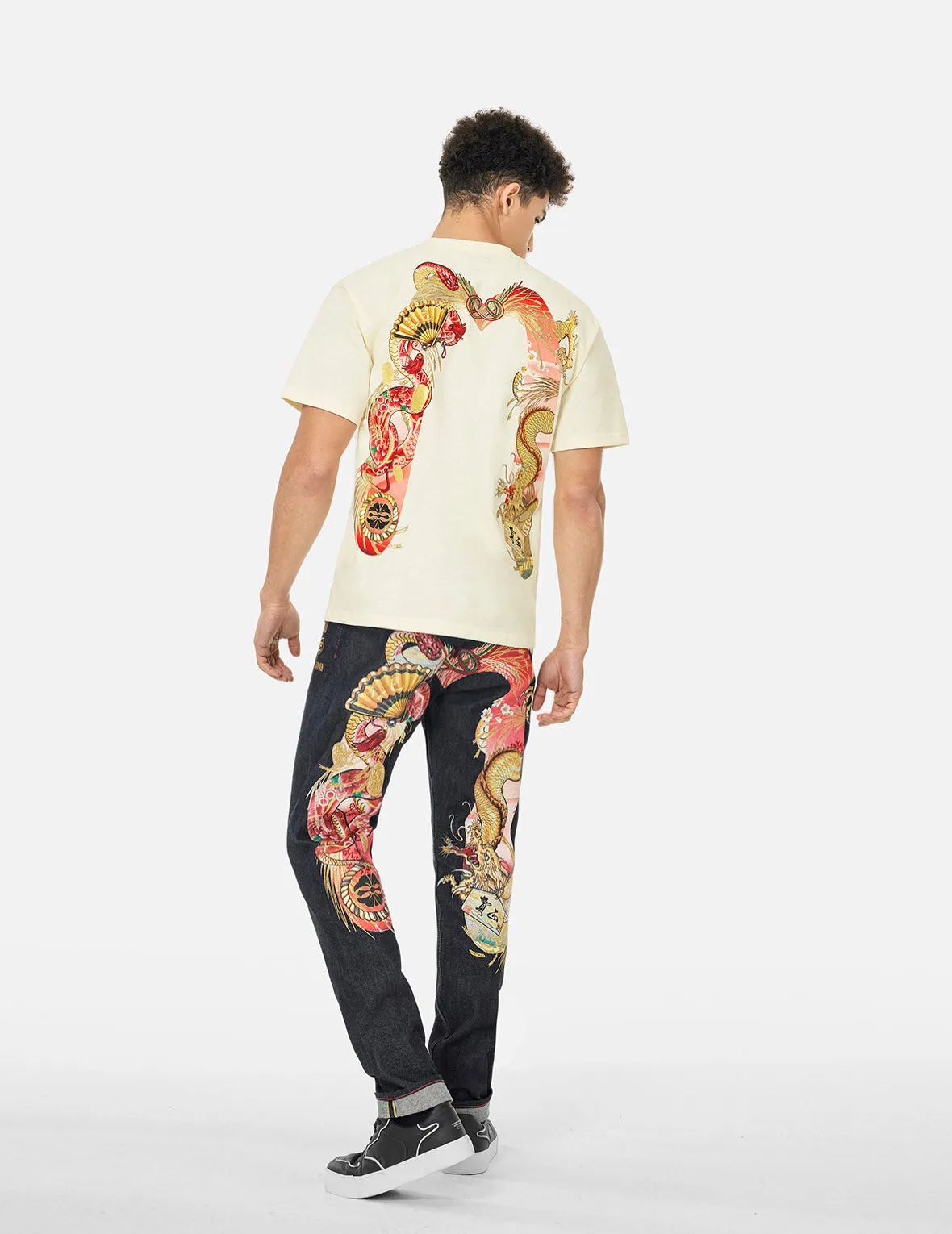 SPRING/ SUMMER COLLECTION 2025 Soaring Snake Daicock Print Relax Fit T-shirt - Red