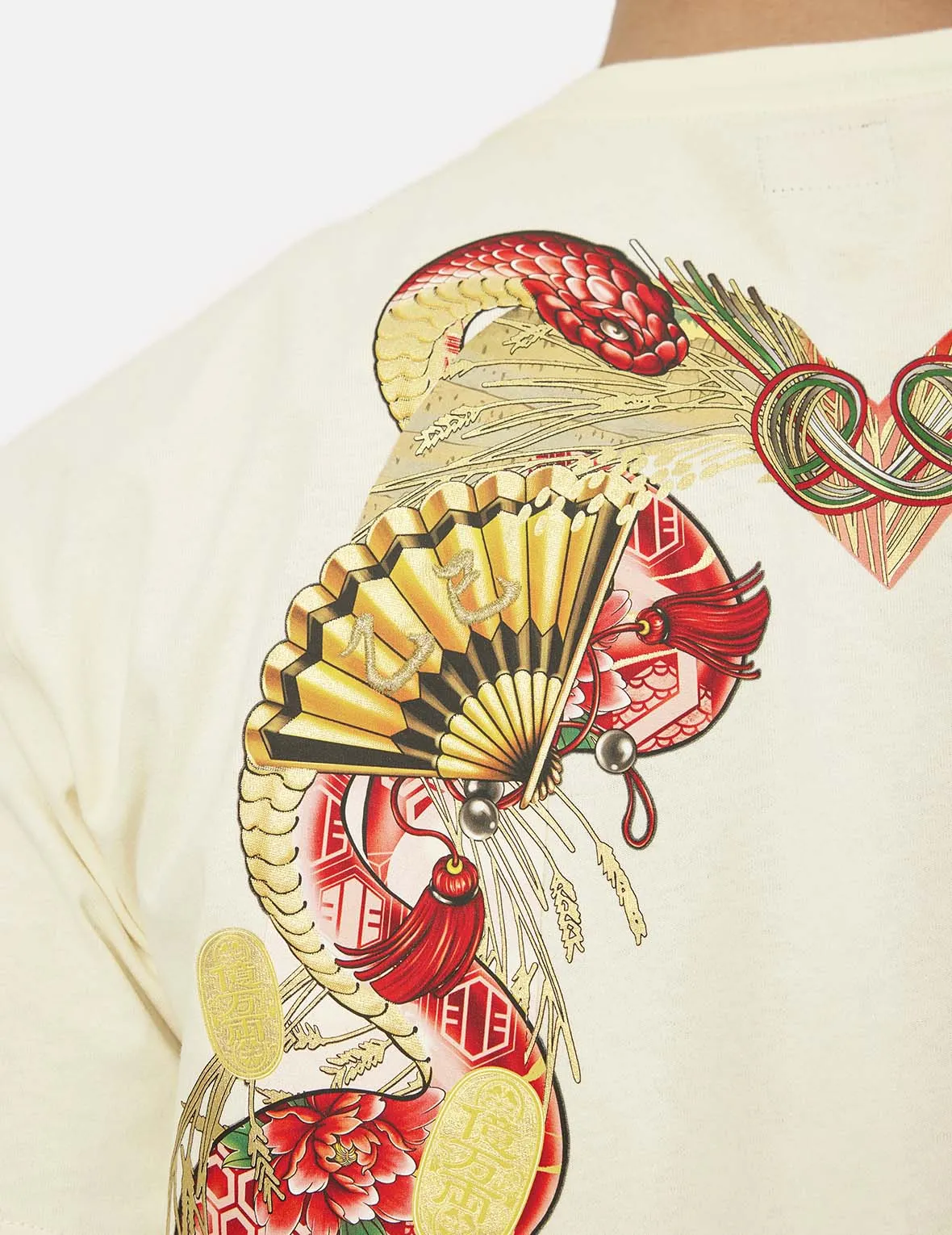 SPRING/ SUMMER COLLECTION 2025 Soaring Snake Daicock Print Relax Fit T-shirt - Red