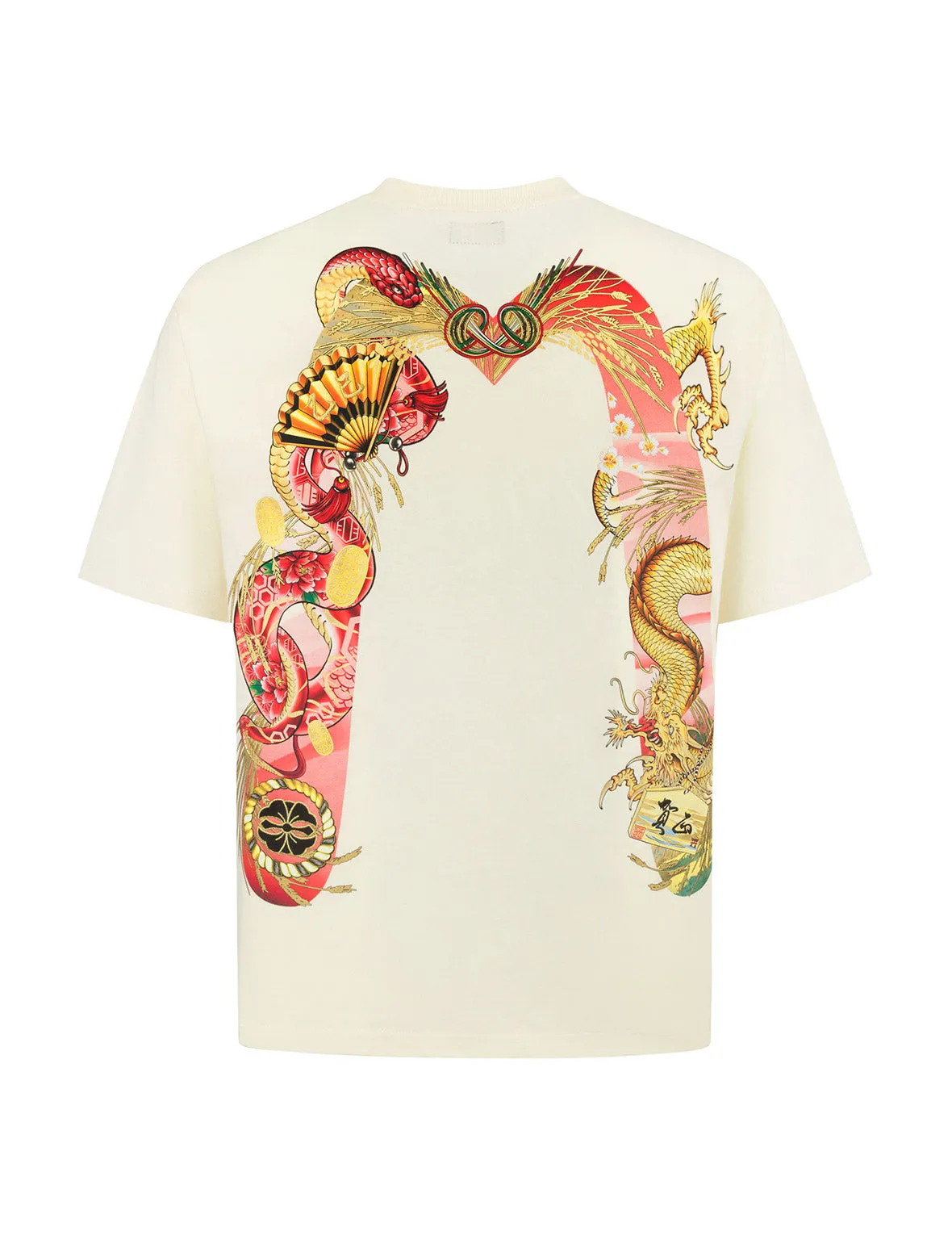 SPRING/ SUMMER COLLECTION 2025 Soaring Snake Daicock Print Relax Fit T-shirt - Red