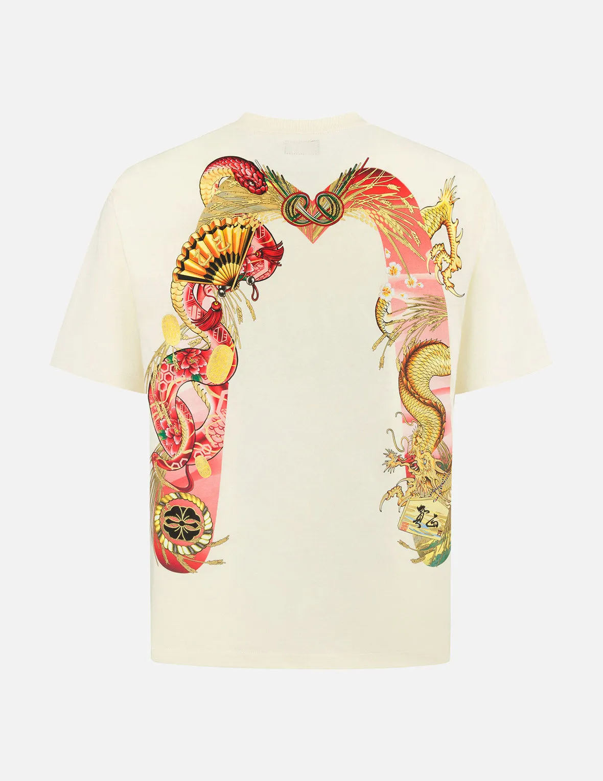 SPRING/ SUMMER COLLECTION 2025 Soaring Snake Daicock Print Relax Fit T-shirt - Red