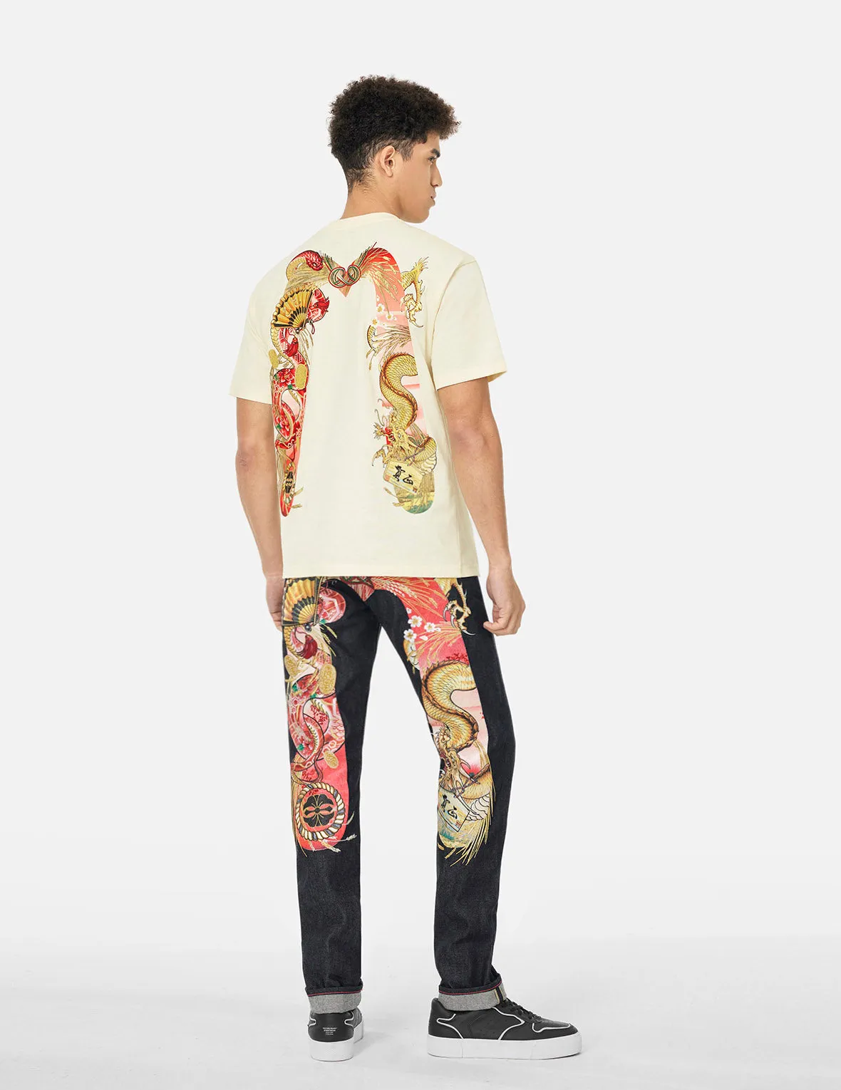 SPRING/ SUMMER COLLECTION 2025 Soaring Snake Daicock Print Relax Fit T-shirt - Red