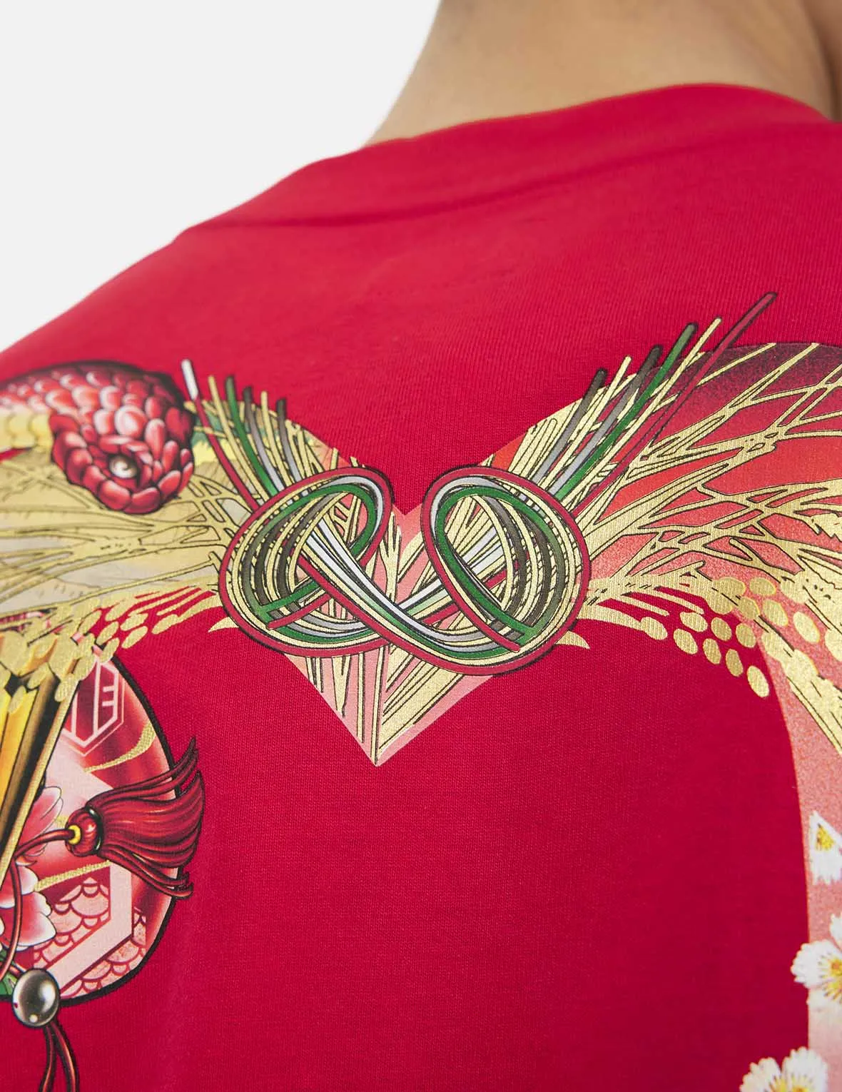 SPRING/ SUMMER COLLECTION 2025 Soaring Snake Daicock Print Relax Fit T-shirt - Red