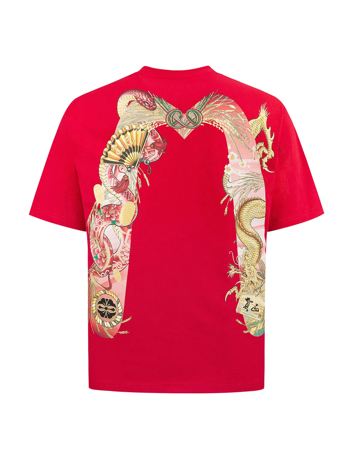 SPRING/ SUMMER COLLECTION 2025 Soaring Snake Daicock Print Relax Fit T-shirt - Red