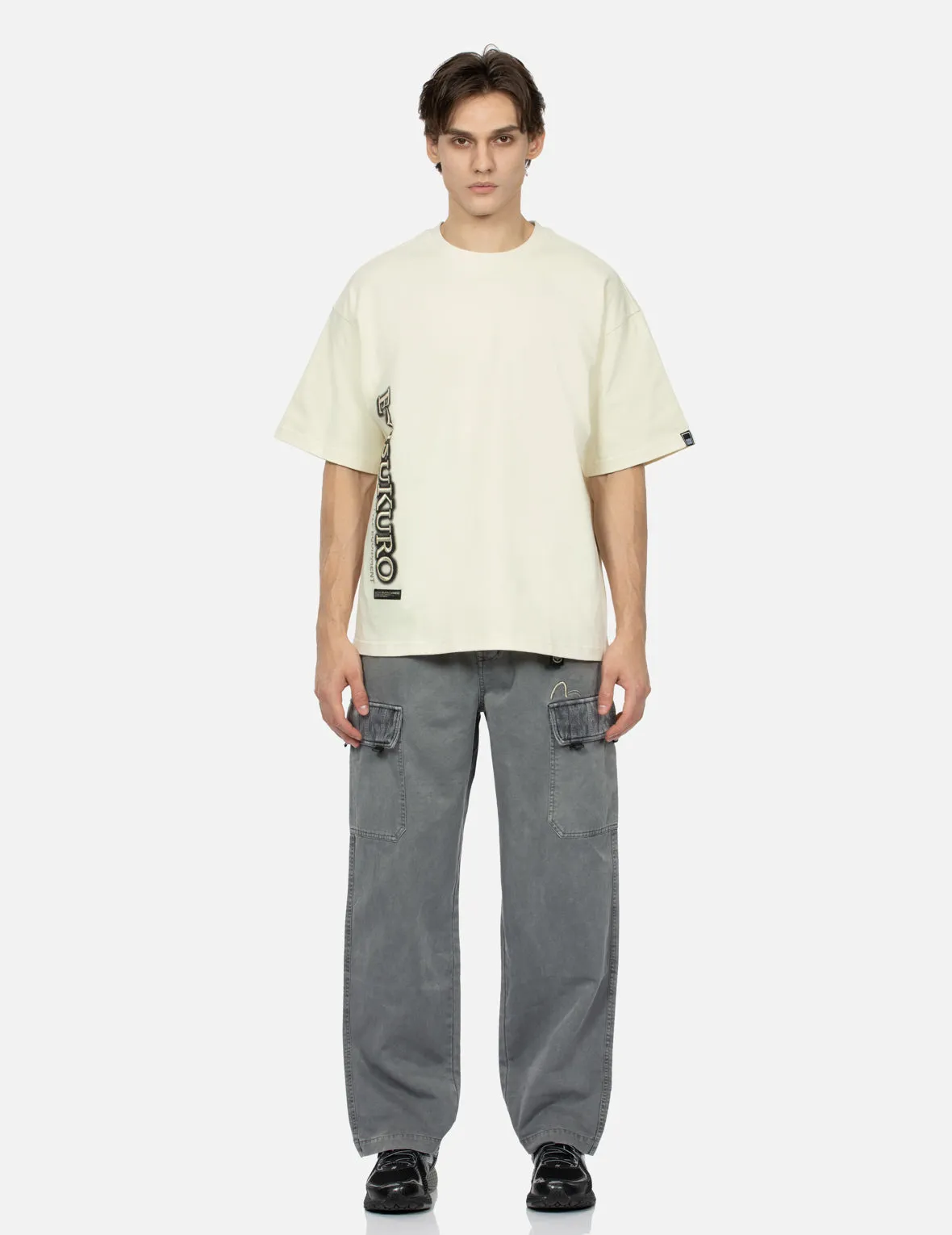 SPRING/ SUMMER COLLECTION 2025 Spray Dyed Scatter E_x001F_ffect Brand Logo Loose Fit T-shirt