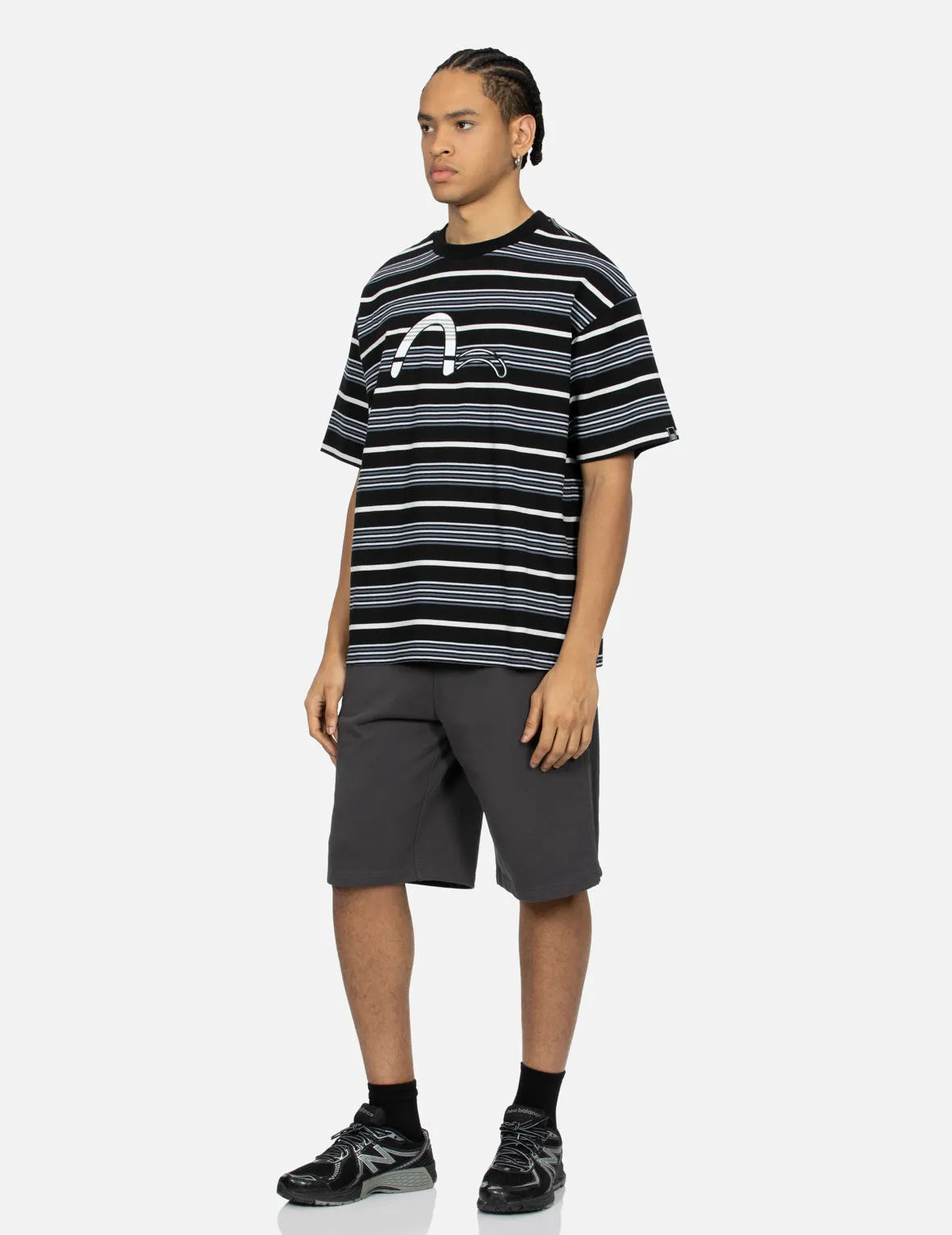 SPRING/ SUMMER COLLECTION 2025 Striped Seagull Appliqué Embroidery Loose Fit T-shirt