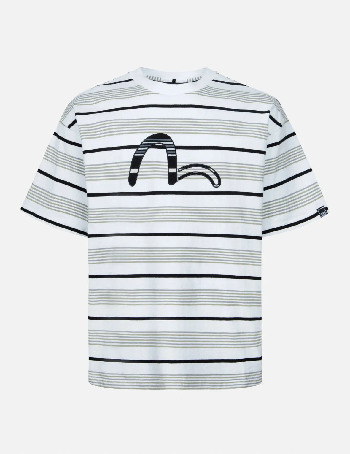 SPRING/ SUMMER COLLECTION 2025 Striped Seagull Appliqué Embroidery Loose Fit T-shirt