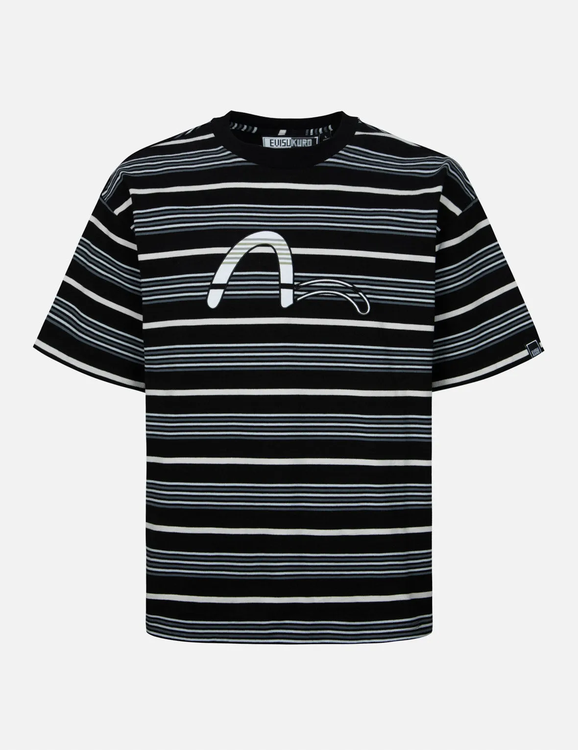 SPRING/ SUMMER COLLECTION 2025 Striped Seagull Appliqué Embroidery Loose Fit T-shirt
