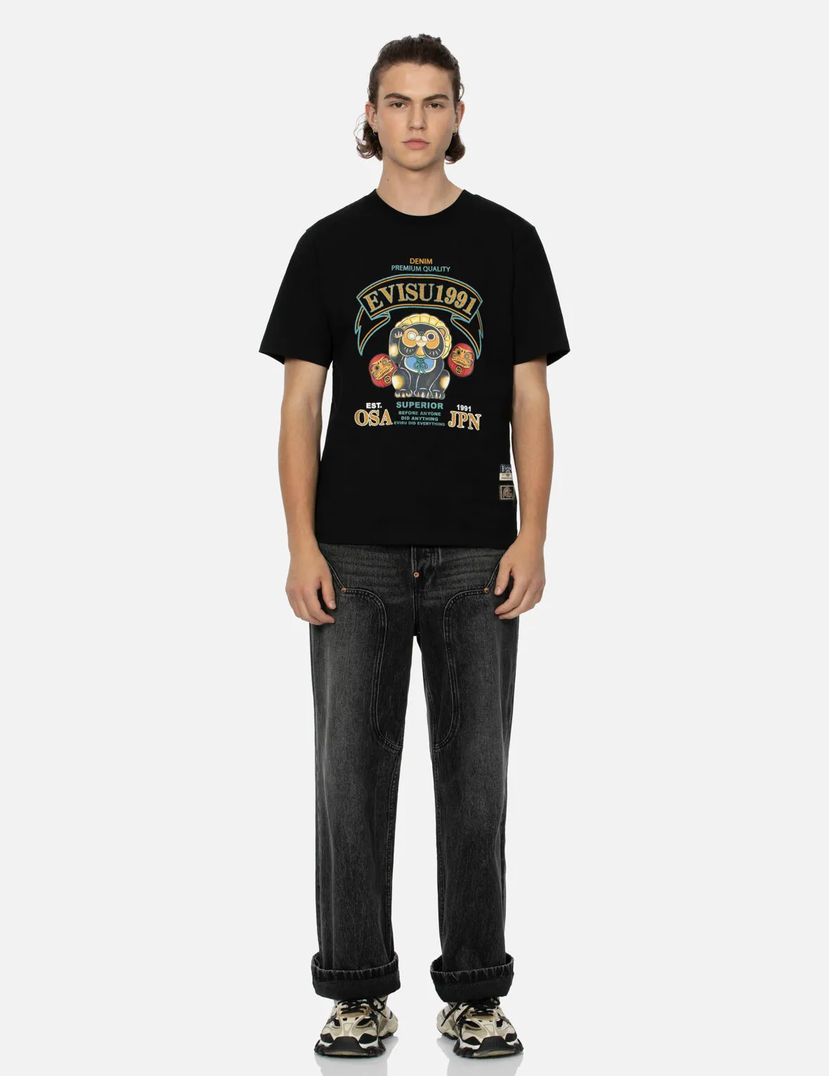 SPRING/ SUMMER COLLECTION 2025 Tanuki and Daruma Print Regular Fit T-Shirt