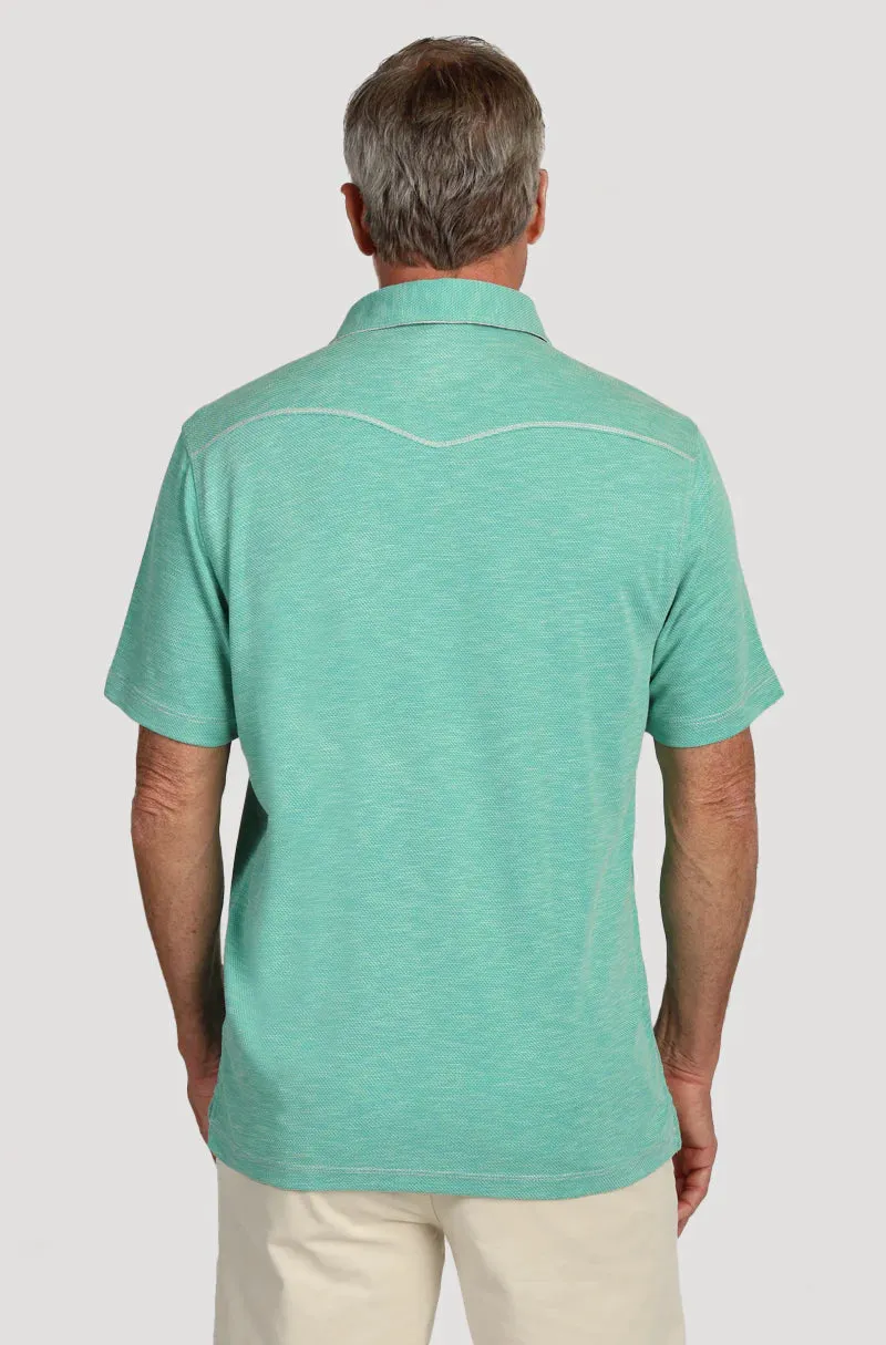 Sueded Dobby Model Polo - Green