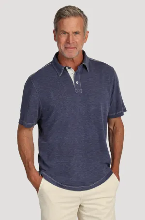 Sueded Dobby Model Polo - Navy
