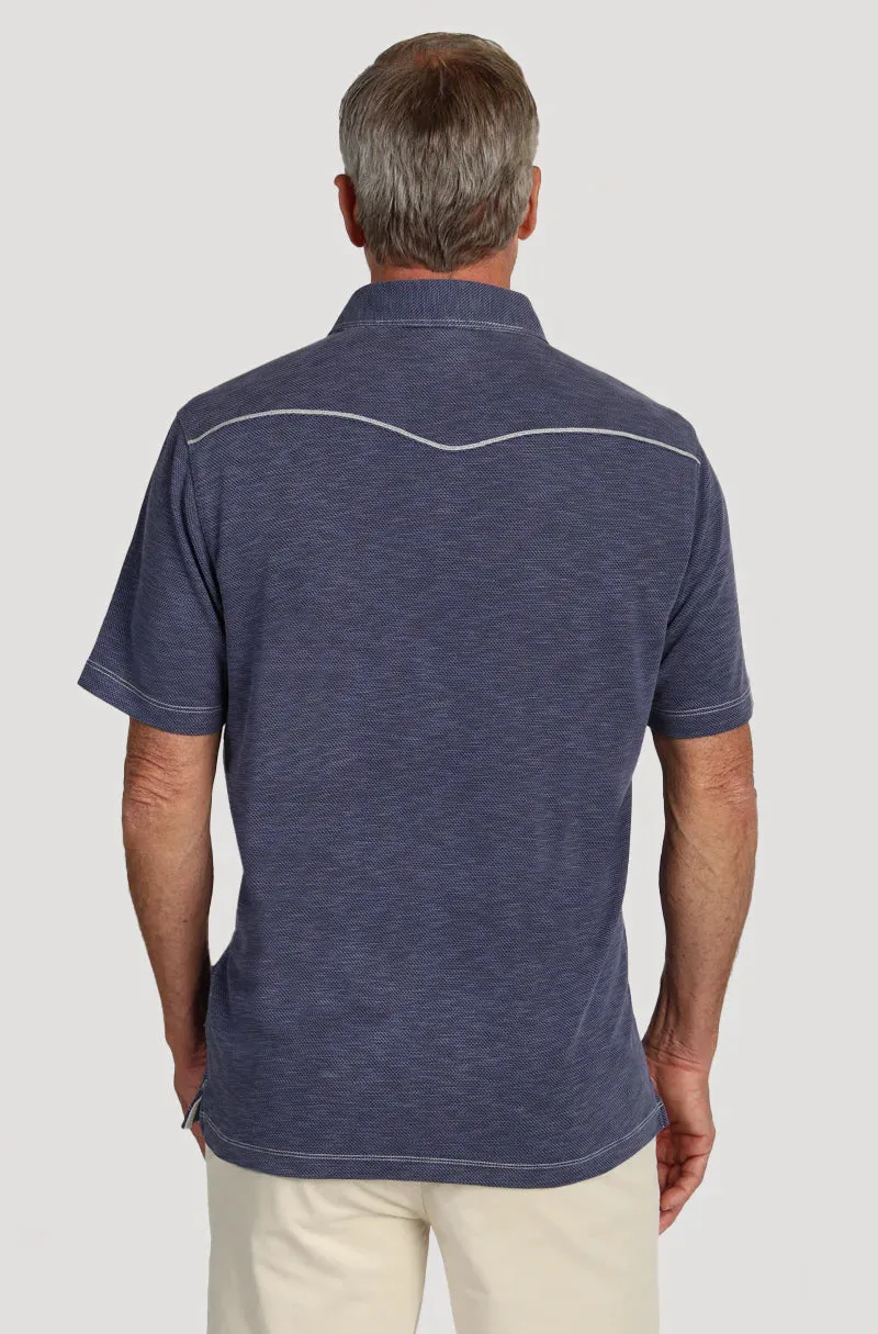 Sueded Dobby Model Polo - Navy