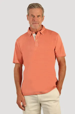 Sueded Dobby Model Polo - Orange