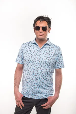 TCB & Guitars Polo - Light Blue